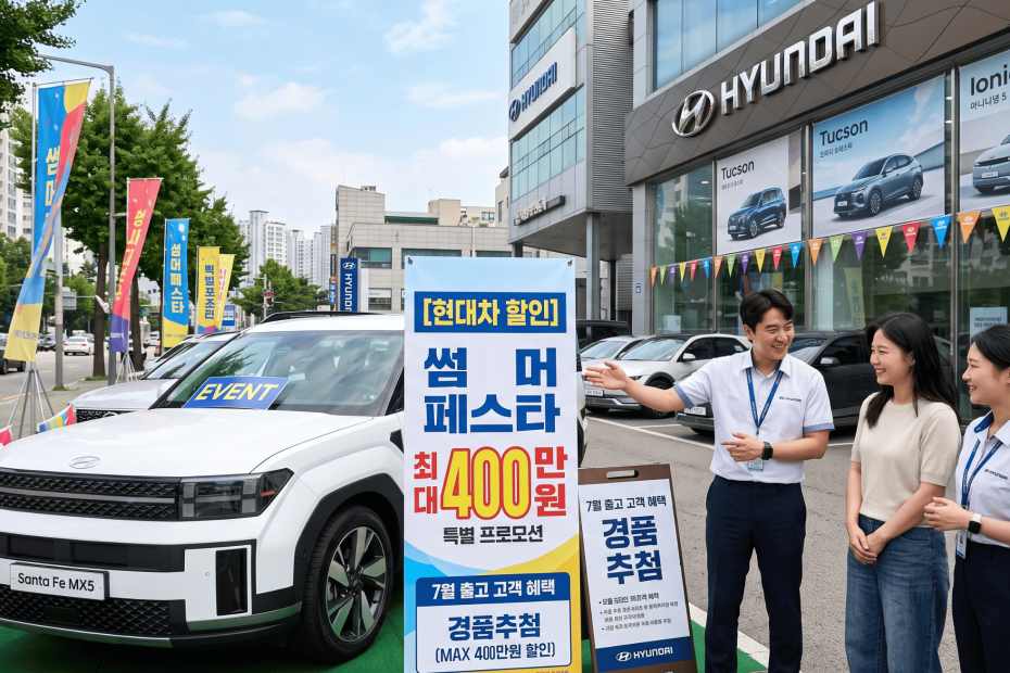 현대차 7월 최대 400만원 할인