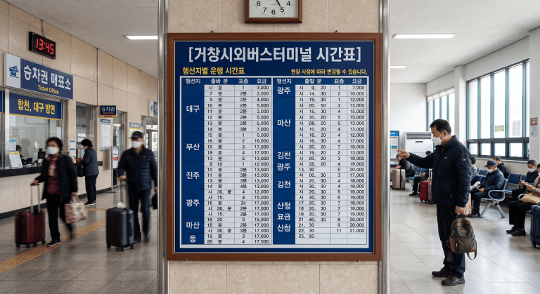 거창시외버스터미널 시간표
