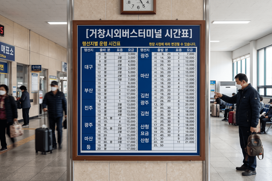 거창시외버스터미널 시간표