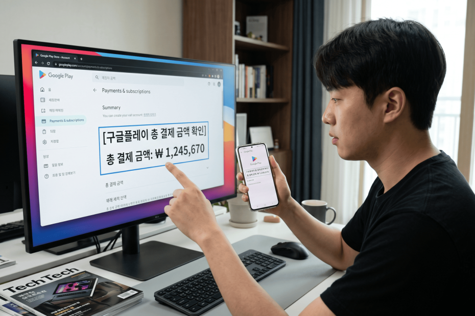 구글플레이 총 결제 금액 확인
