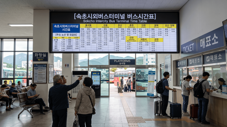 속초시외버스터미널 시간표
