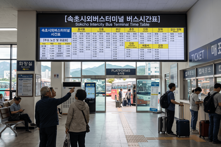 속초시외버스터미널 시간표