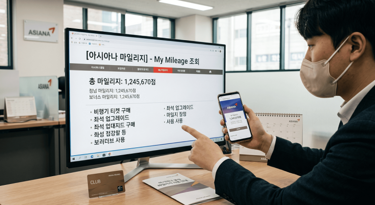 아시아나 마일리지 조회