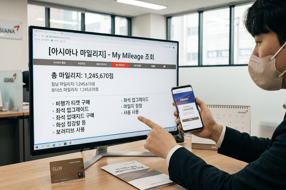 아시아나 마일리지 조회