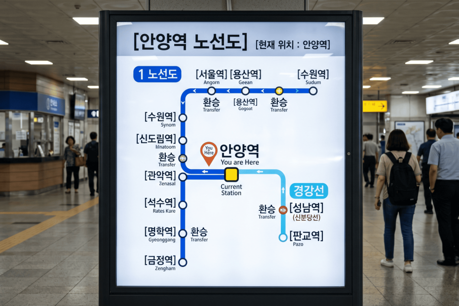안양역 노선도