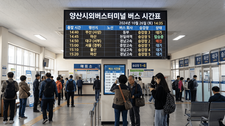 양산시외버스터미널 시간표