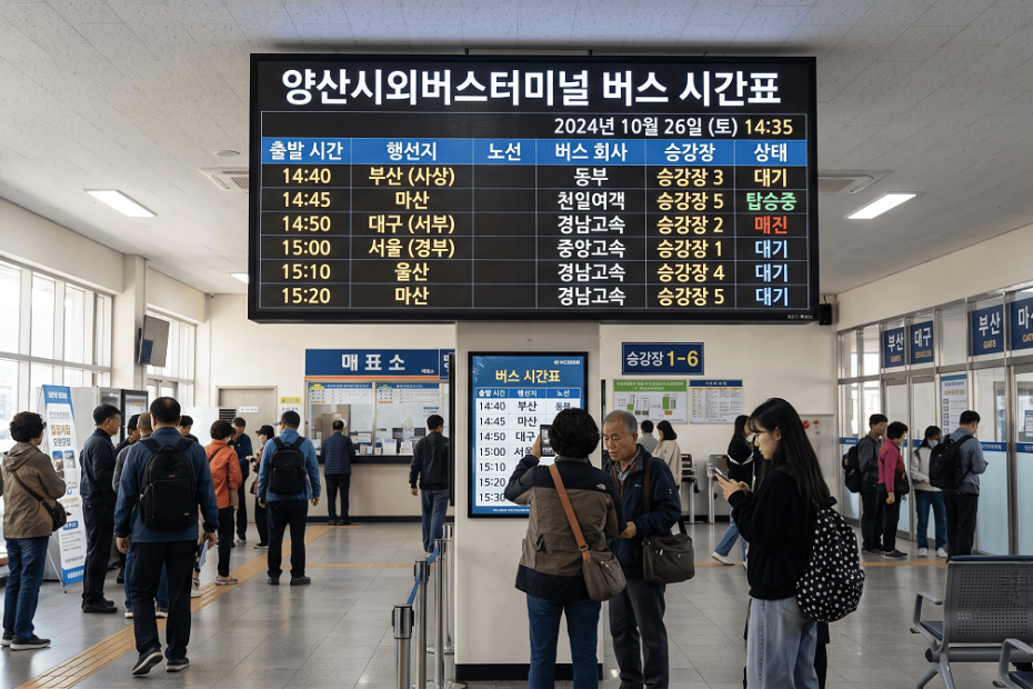 양산시외버스터미널 시간표