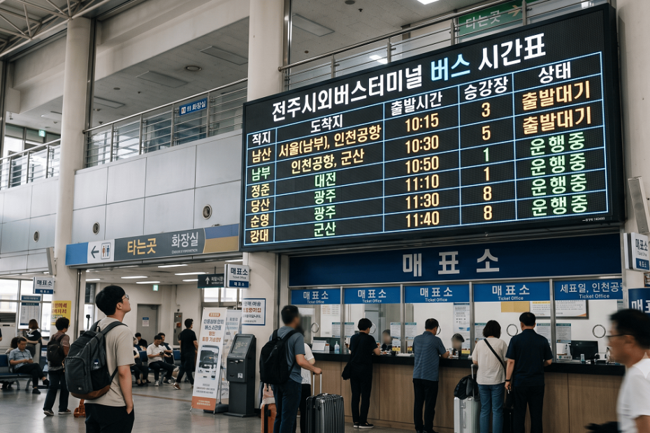 전주시외버스터미널 시간표