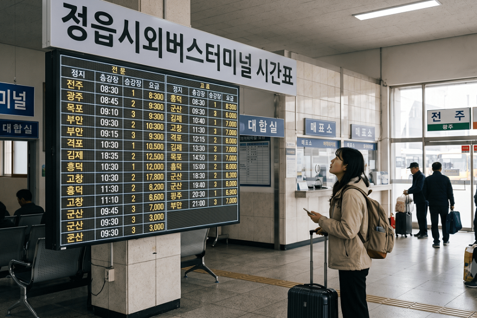 정읍시외버스터미널 시간표